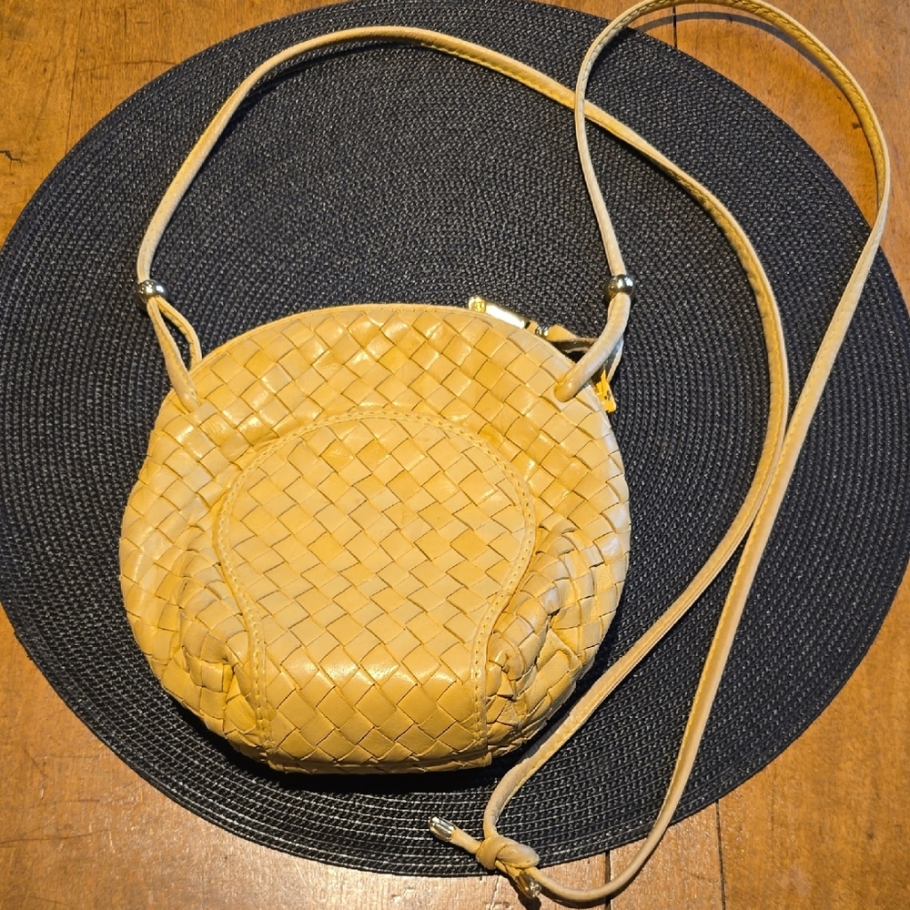 Charles Jourdan Woven  Leather  Crossbody Bag